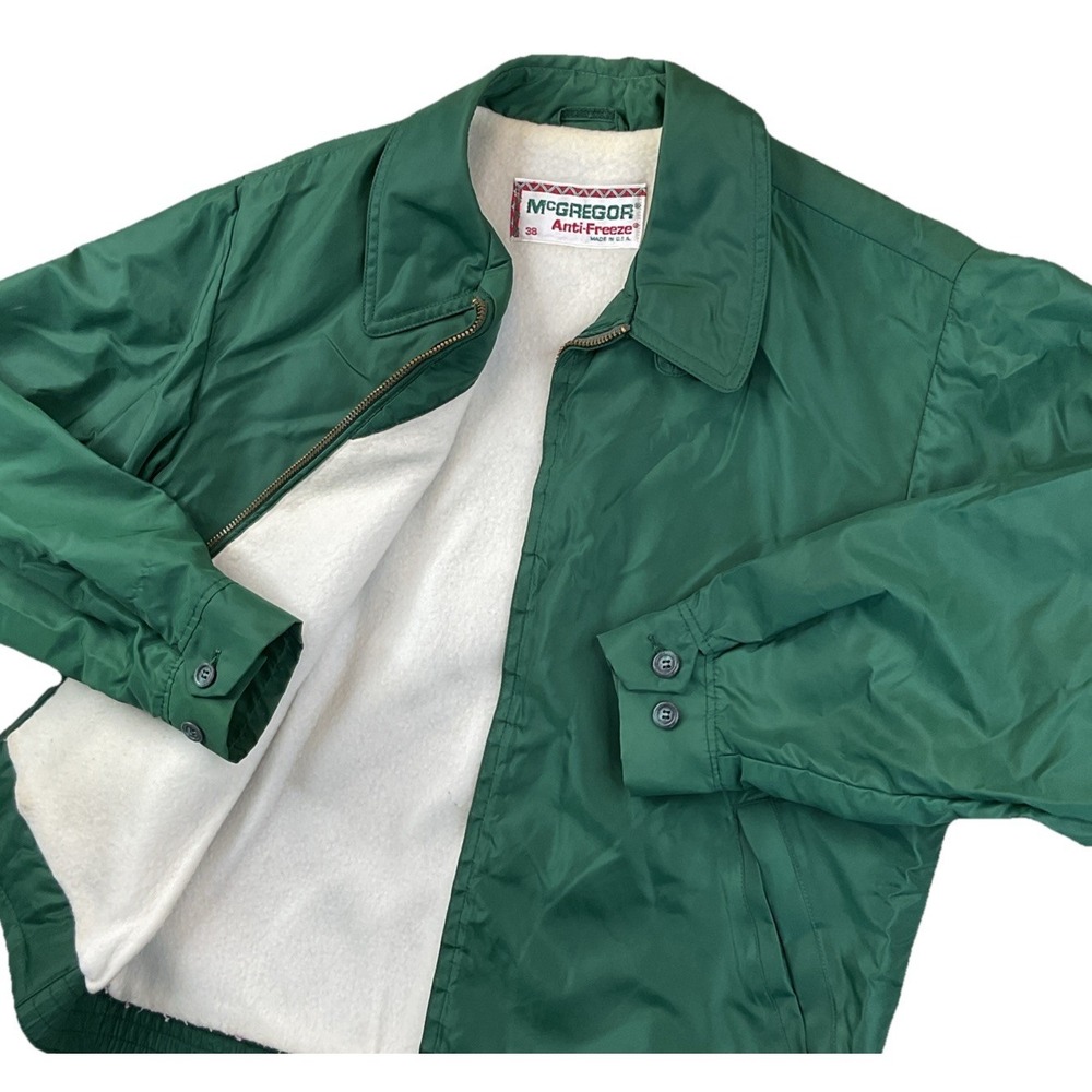 Vintage McGregor Anti Freeze Jacket 60s Talon Zip Fleece Lined Green Sz 38‎ USA